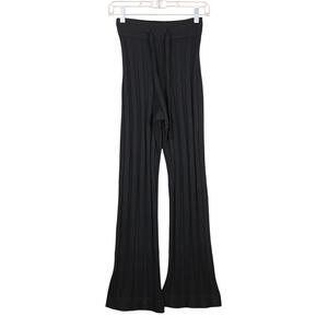 JLUXLABEL Black Structured Stretchy Knit Pull On Flare Pants Bottoms Size XS